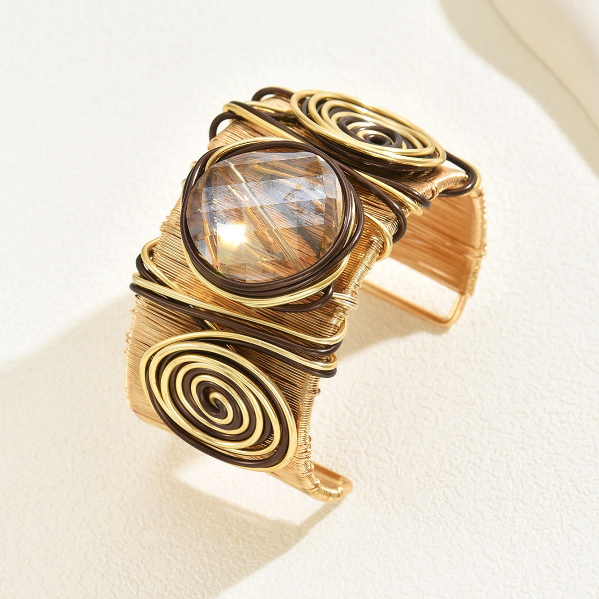 Wrapped Stone Statement Cuff