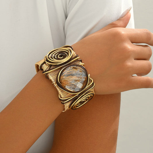 Wrapped Stone Statement Cuff