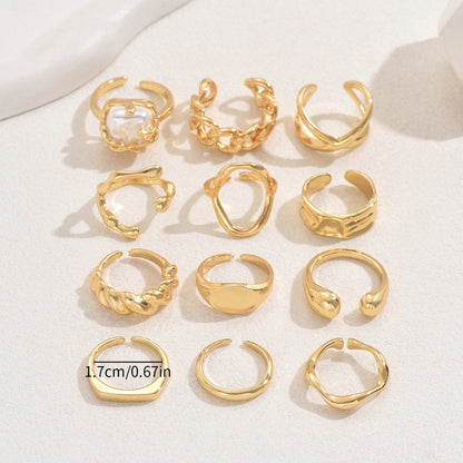 Stacked 12-Piece Ring Set