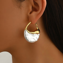 Baroque Pearl Hoop Earrings