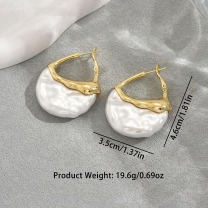 Baroque Pearl Hoop Earrings