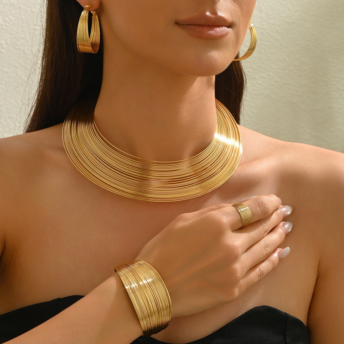 Wire Wrap 4-Piece Collar Set