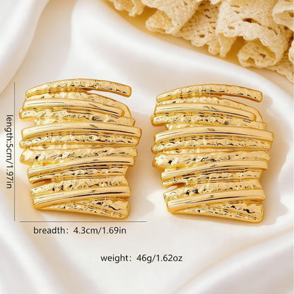 Ribbed Sculptural Stud Earrings
