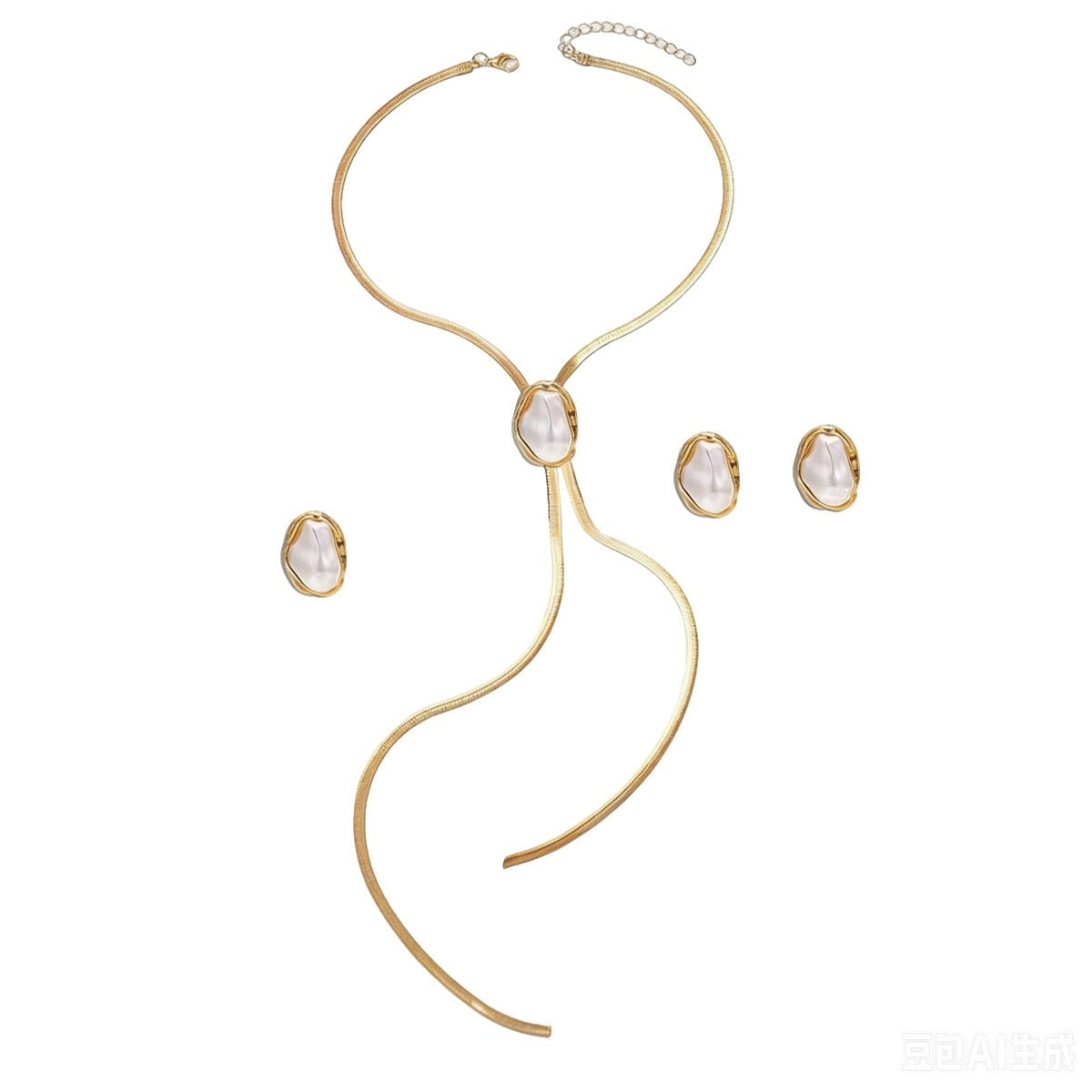 Baroque Pearl Lariat 3-Piece Set