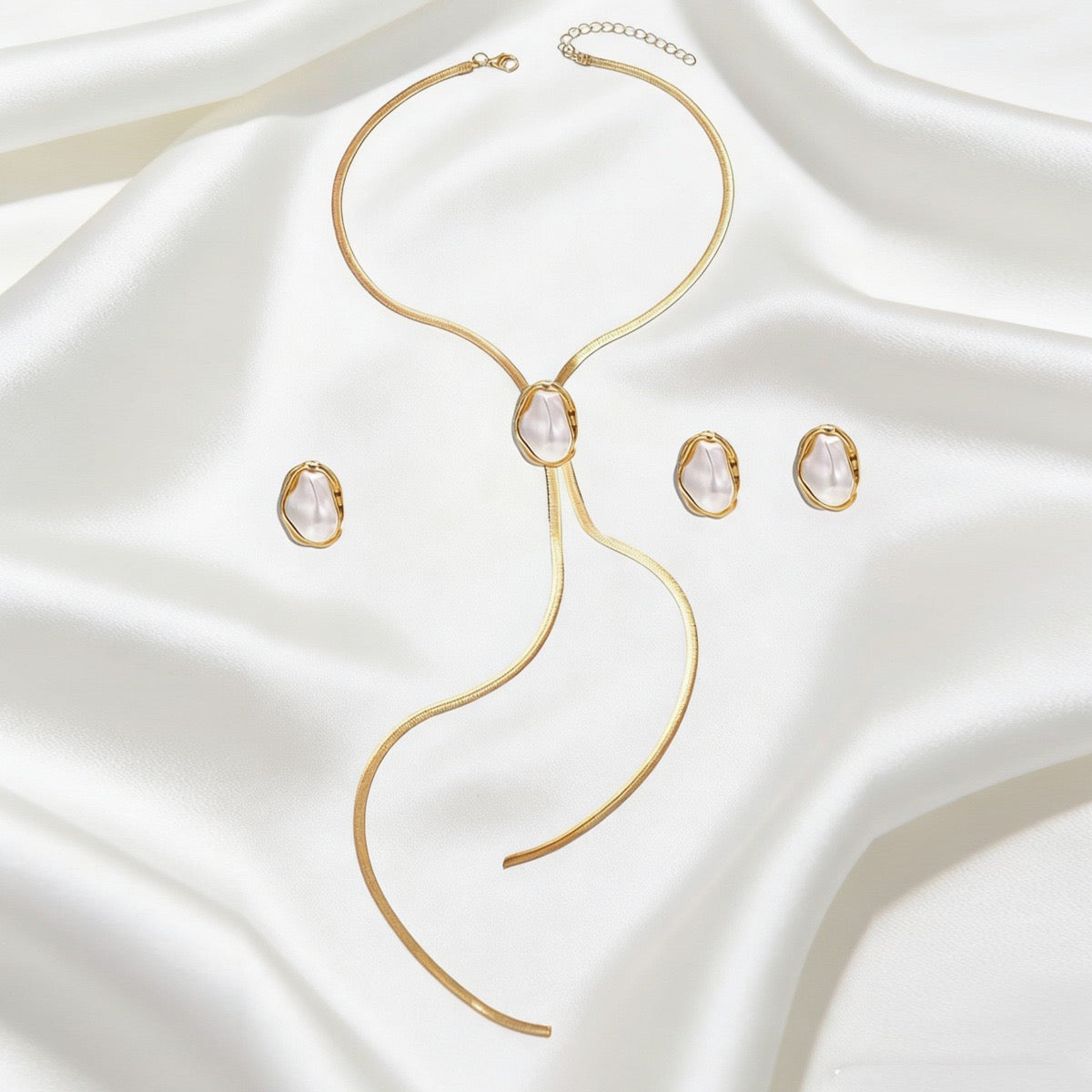 Baroque Pearl Lariat 3-Piece Set