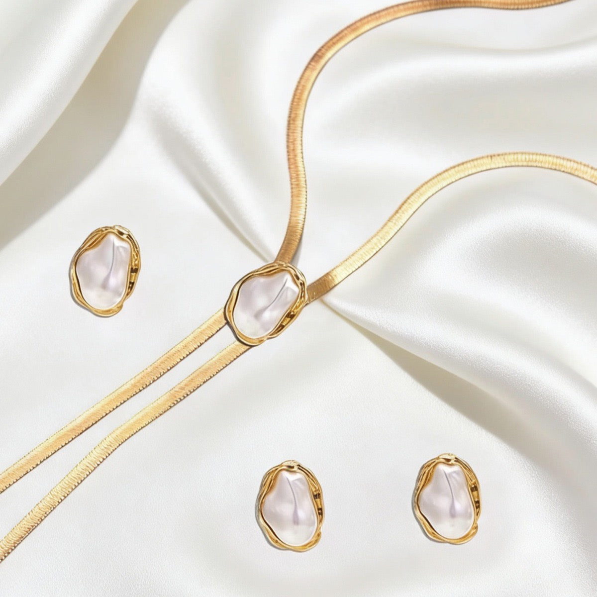 Baroque Pearl Lariat 3-Piece Set