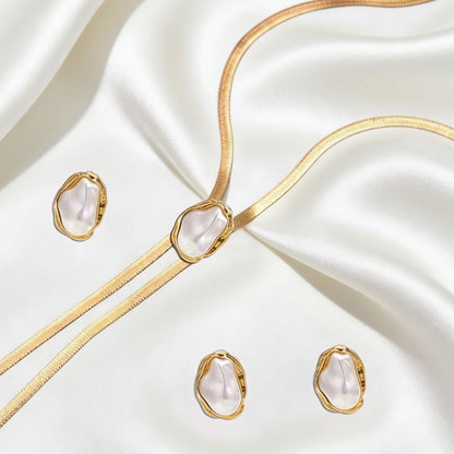 Baroque Pearl Lariat 3-Piece Set