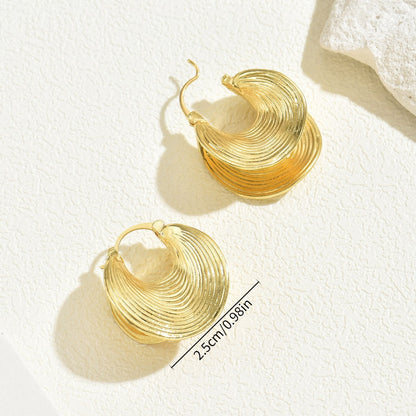 Ribbed Shell Hoop Earrings