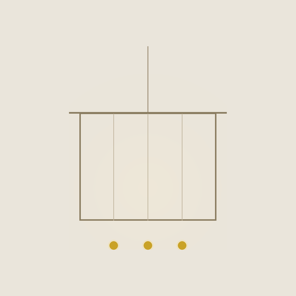Lantern chandelier — a blackened steel cage around ribbed glass